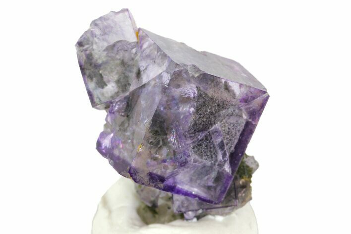 Cubic Purple Fluorite Crystals on Quartz - China #161605